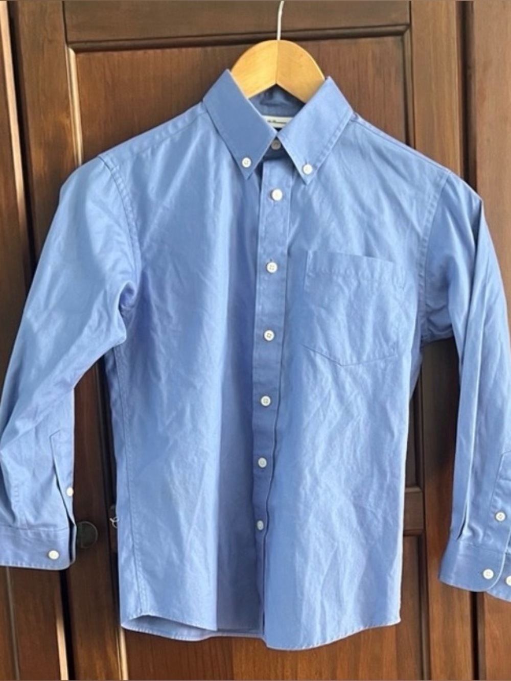 Talbots Kids Preppy Blue Wrinkle Resistant Oxford Button Down Shirt Size 8